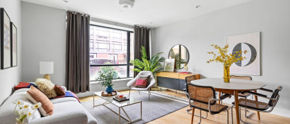 A living room staged by Urban Staging.